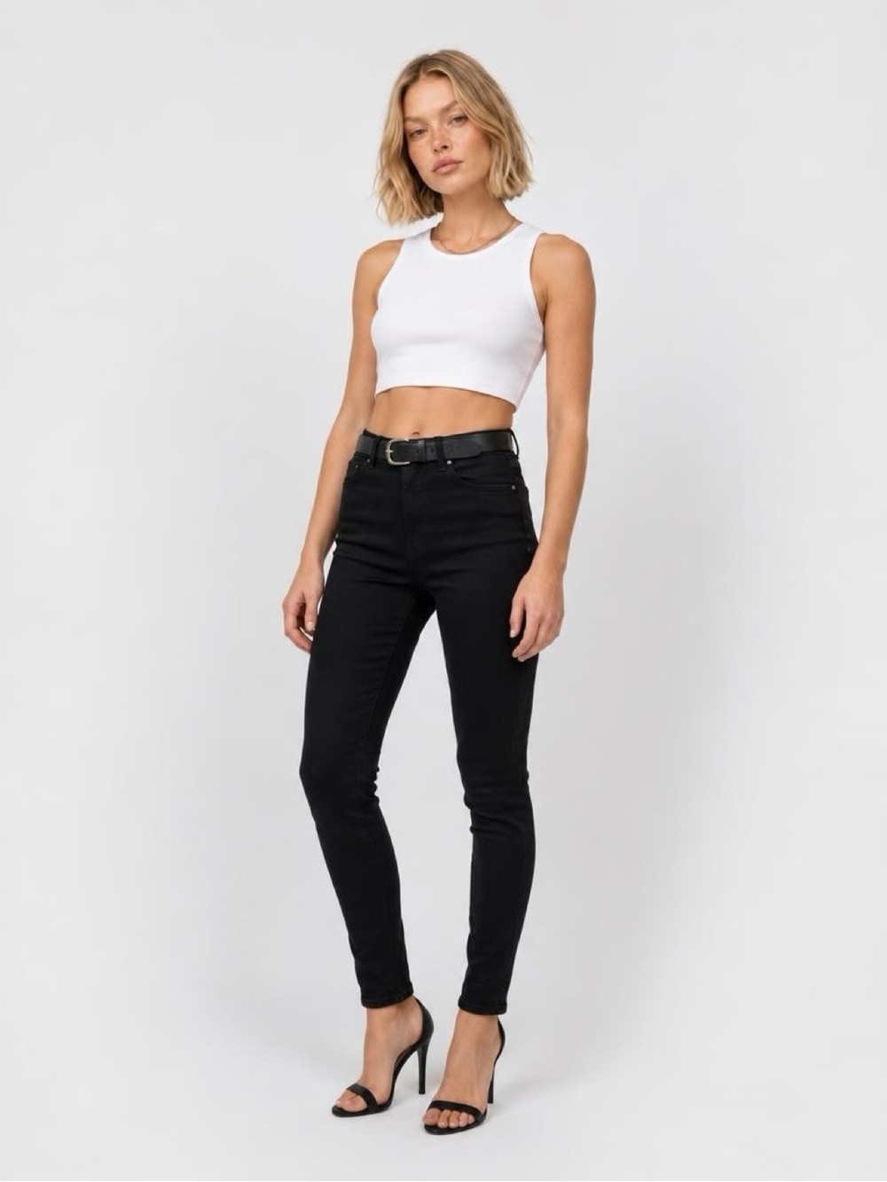 Topshop Jamie Black Skinny Jeans W26 L30 High Rise Stretch Denim